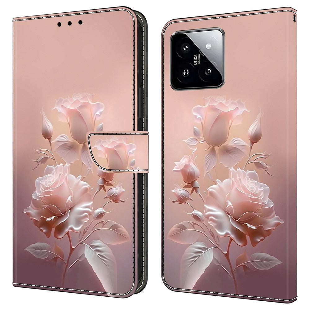 For Xiaomi 14T Pro Case Pattern Printing Anti-Drop Leather Flip Wallet Phone Cover