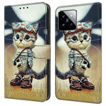 For Xiaomi 14T Pro Case Pattern Printing Anti-Drop Leather Flip Wallet Phone Cover