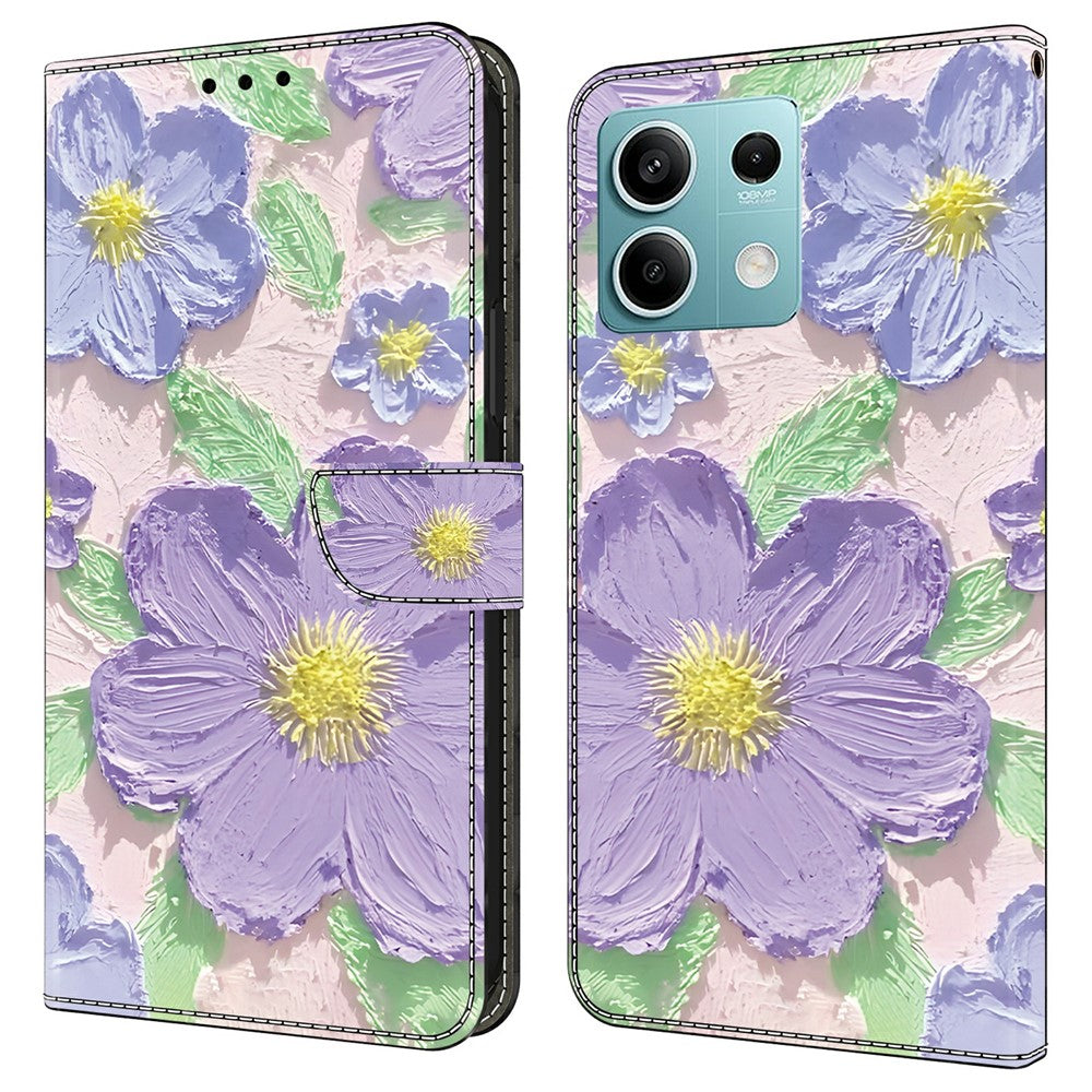 For Xiaomi Redmi Note 13 5G Case Pattern Printing Anti-Drop Leather Flip Wallet Phone Cover