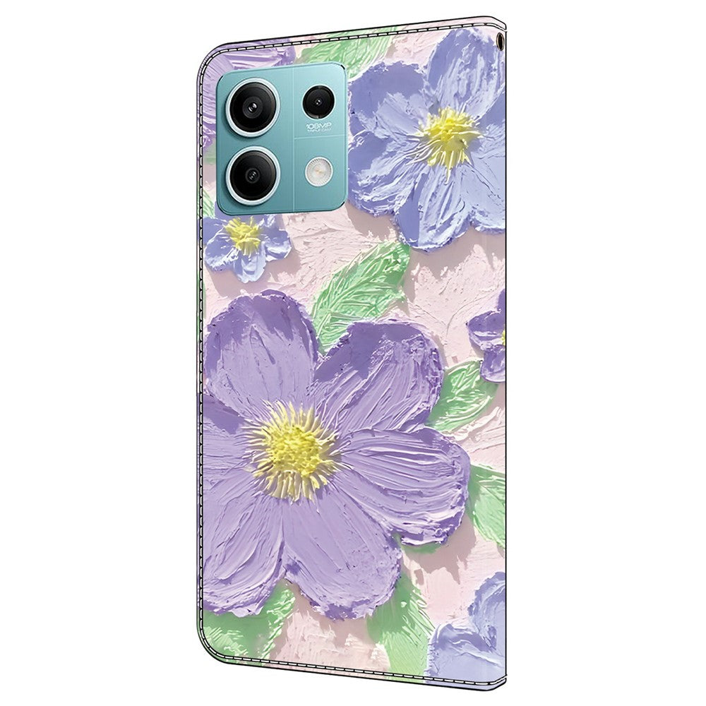 For Xiaomi Redmi Note 13 5G Case Pattern Printing Anti-Drop Leather Flip Wallet Phone Cover