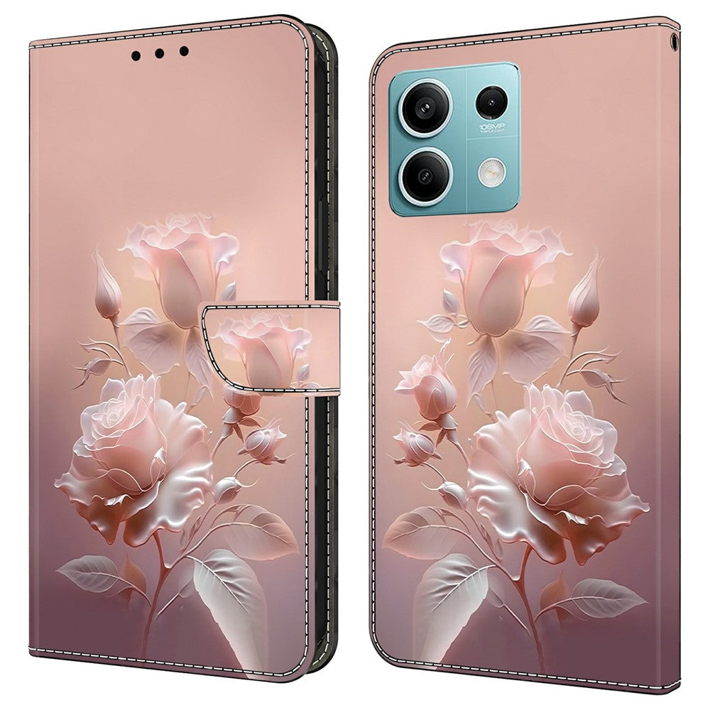 For Xiaomi Redmi Note 13 5G Case Pattern Printing Anti-Drop Leather Flip Wallet Phone Cover