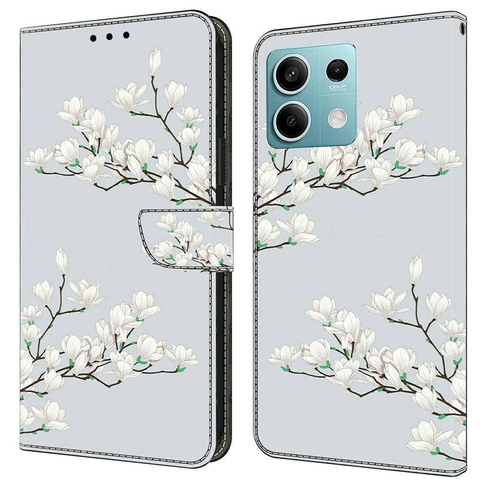 For Xiaomi Redmi Note 13 5G Case Pattern Printing Anti-Drop Leather Flip Wallet Phone Cover
