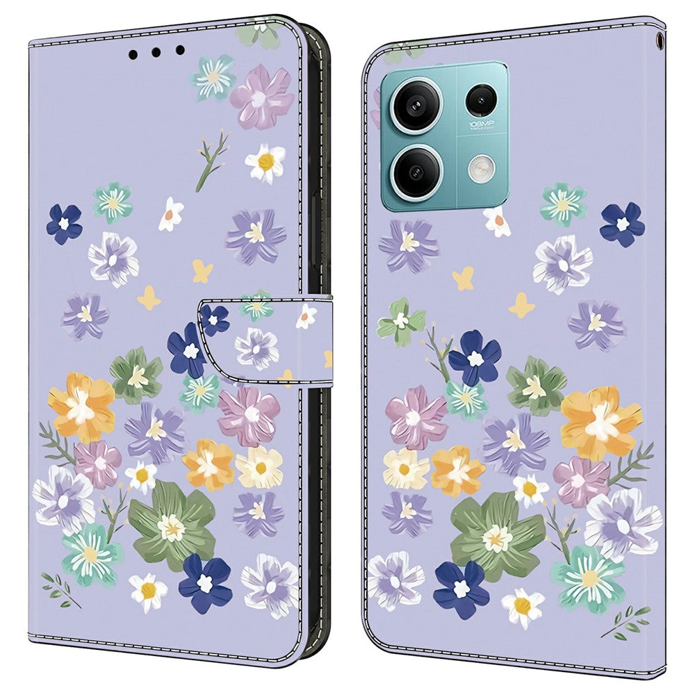 For Xiaomi Redmi Note 13 5G Case Pattern Printing Anti-Drop Leather Flip Wallet Phone Cover