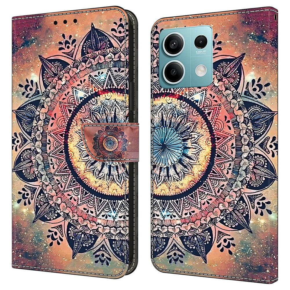 For Xiaomi Redmi Note 13 5G Case Pattern Printing Anti-Drop Leather Flip Wallet Phone Cover