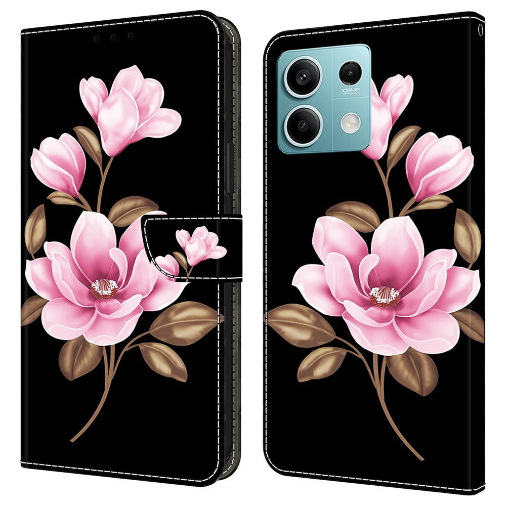 For Xiaomi Redmi Note 13 5G Case Pattern Printing Anti-Drop Leather Flip Wallet Phone Cover