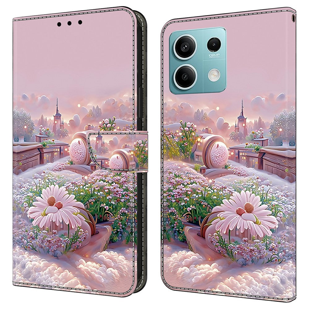 For Xiaomi Redmi Note 13 5G Case Pattern Printing Anti-Drop Leather Flip Wallet Phone Cover