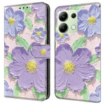Xiaomi Redmi Note 13 4G-skal med mönstertryck, fallskyddande läder, plånboksfodral