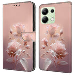 Xiaomi Redmi Note 13 4G-skal med mönstertryck, fallskyddande läder, plånboksfodral