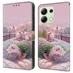 Xiaomi Redmi Note 13 4G-skal med mönstertryck, fallskyddande läder, plånboksfodral