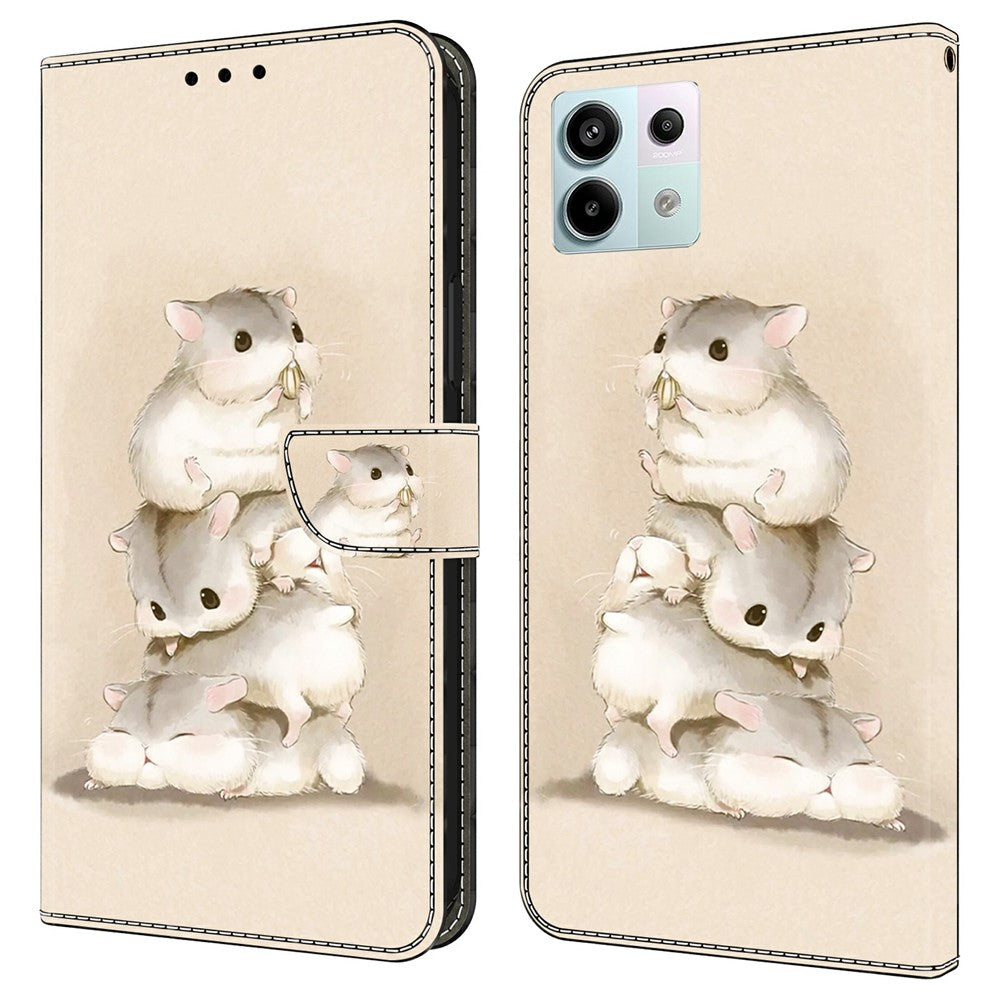 For Xiaomi Redmi Note 13 Pro 5G Case Pattern Printing Anti-Drop Leather Flip Wallet Phone Cover