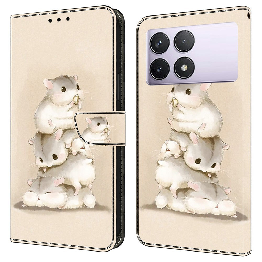 For Xiaomi Redmi Note 13 Pro 4G Case Pattern Printing Anti-Drop Leather Flip Wallet Phone Cover