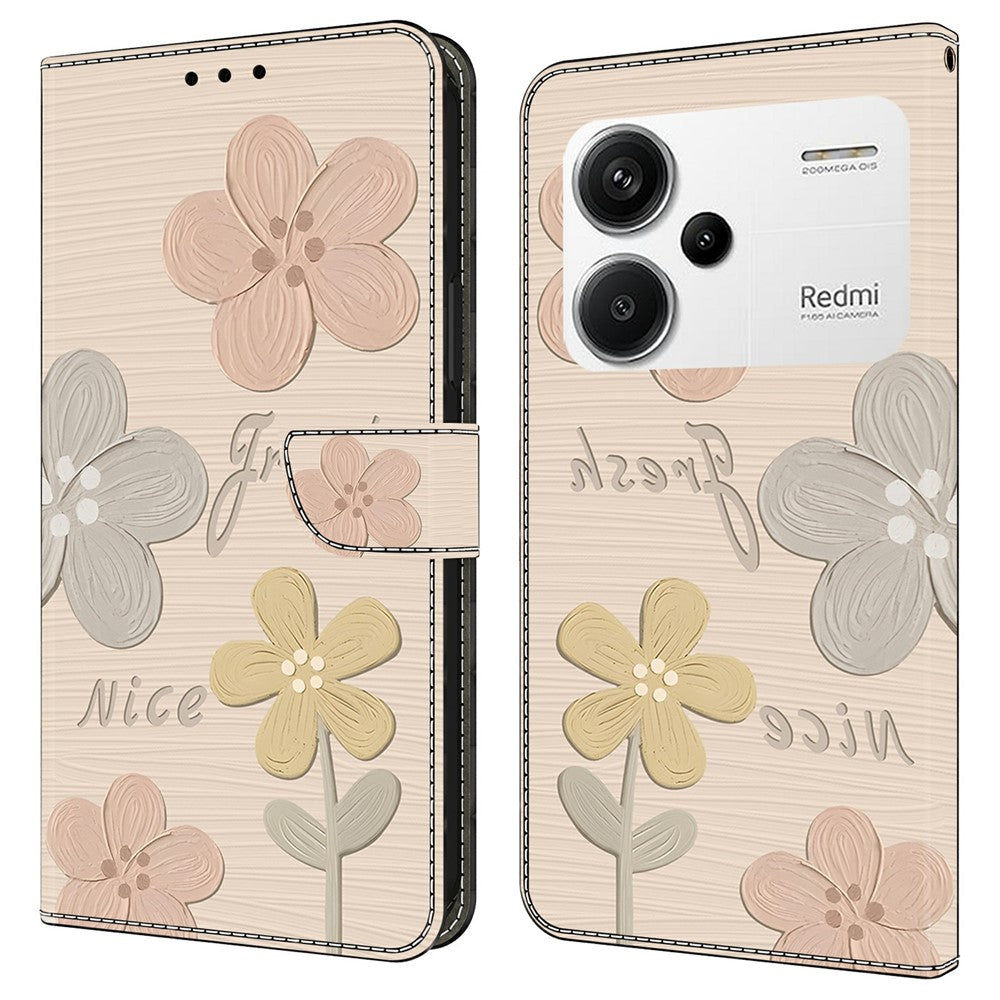 For Xiaomi Redmi Note 13 Pro+ 5G Case Pattern Printing Anti-Drop Leather Flip Wallet Phone Cover