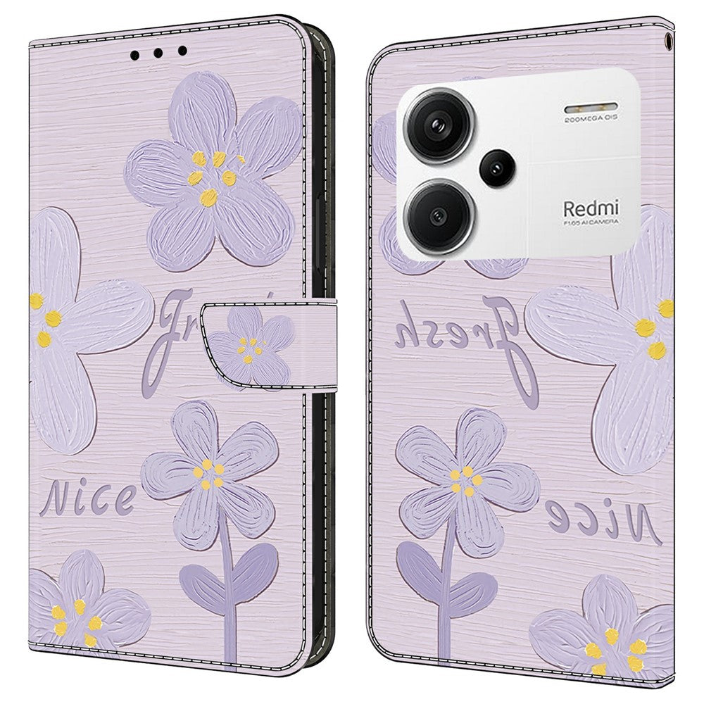 For Xiaomi Redmi Note 13 Pro+ 5G Case Pattern Printing Anti-Drop Leather Flip Wallet Phone Cover