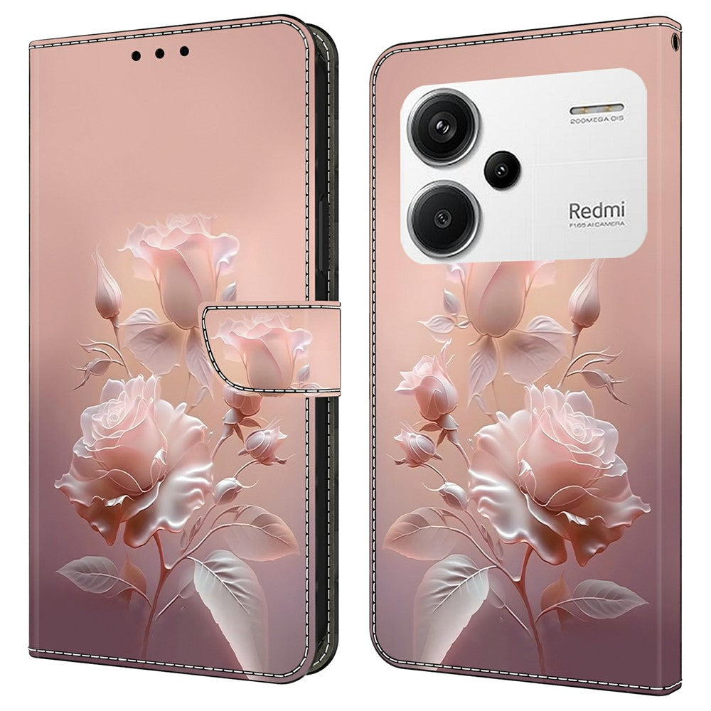 For Xiaomi Redmi Note 13 Pro+ 5G Case Pattern Printing Anti-Drop Leather Flip Wallet Phone Cover