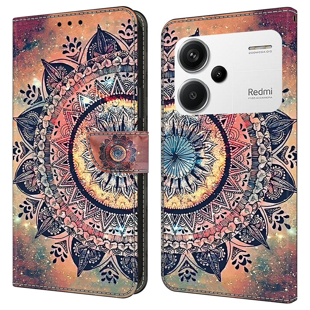 For Xiaomi Redmi Note 13 Pro+ 5G Case Pattern Printing Anti-Drop Leather Flip Wallet Phone Cover