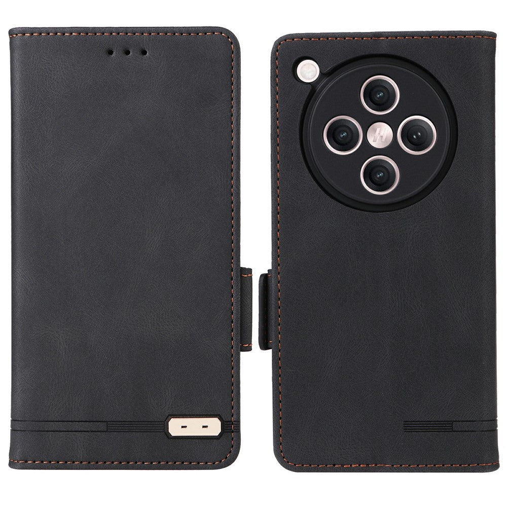 For Oppo Find X8 5G Case Leather Wallet Flip Phone Cover with Hardware Decor