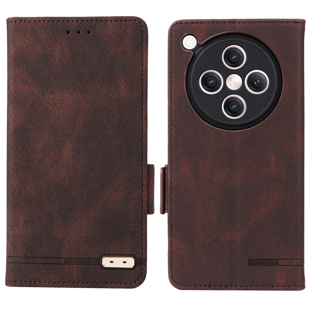 For Oppo Find X8 5G Case Leather Wallet Flip Phone Cover with Hardware Decor