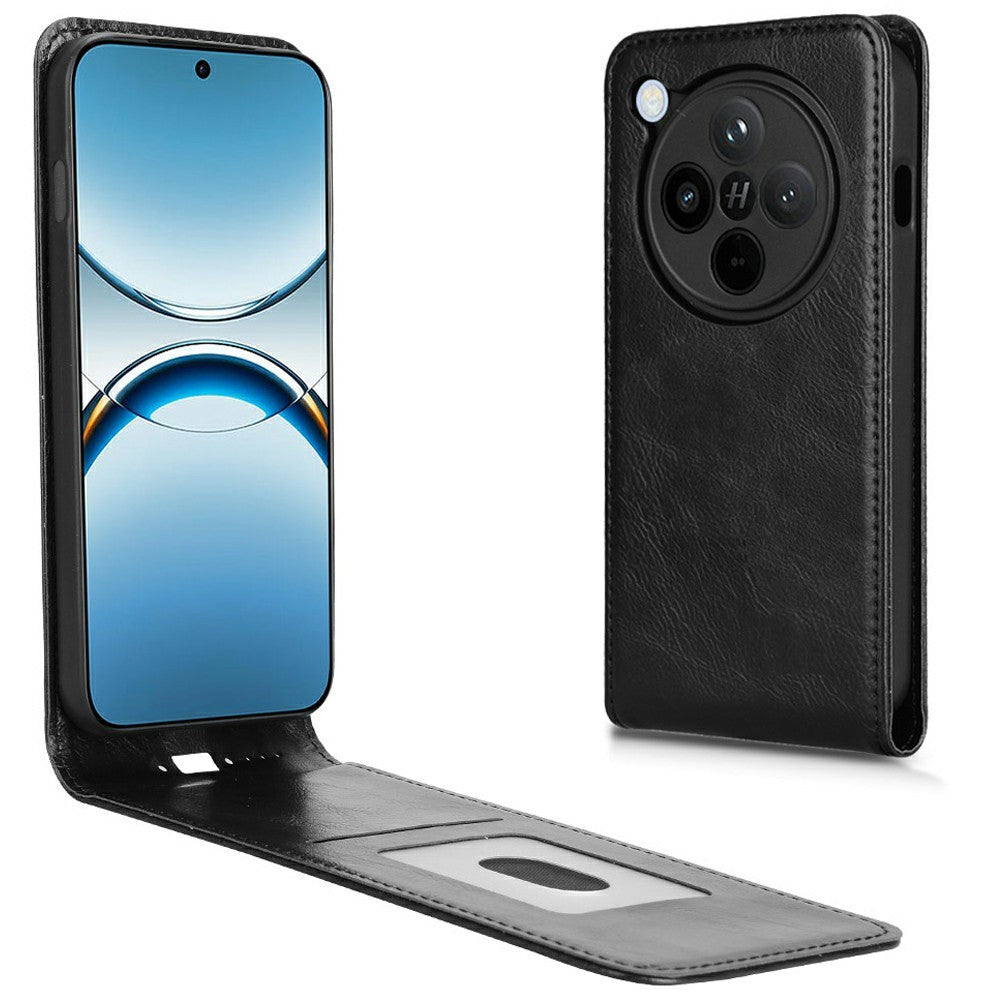 For Oppo Find X8 Pro 5G Case with Card Slot Magnetic Vertical Flip Leather Phone Cover