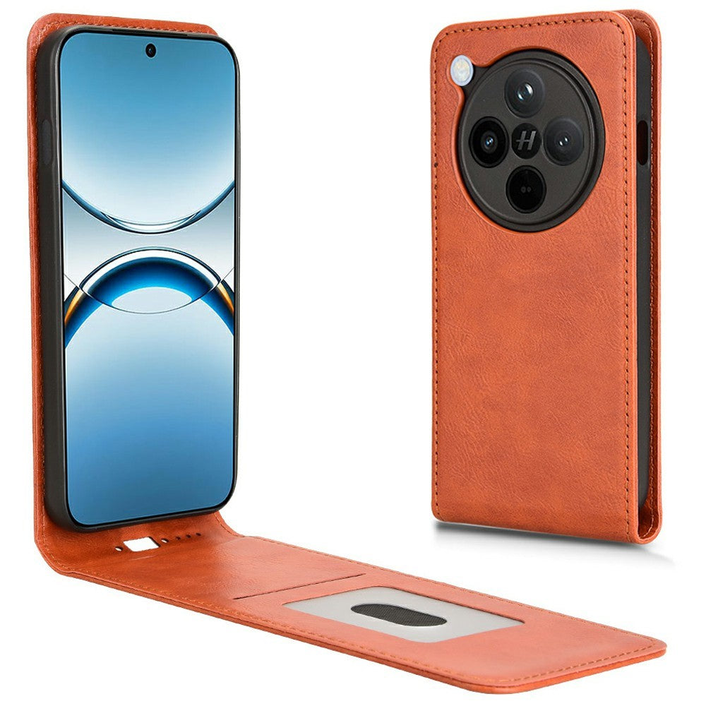 For Oppo Find X8 Pro 5G Case with Card Slot Magnetic Vertical Flip Leather Phone Cover