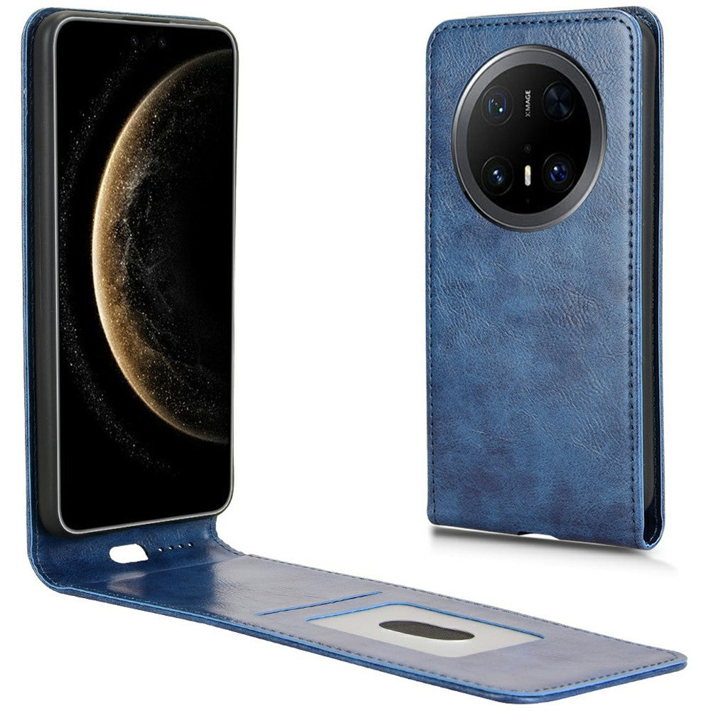 Huawei Mate 70 Pro / Mate 70 Pro+ skal med kortplats magnetiskt vertikalt fällbart läderfodral