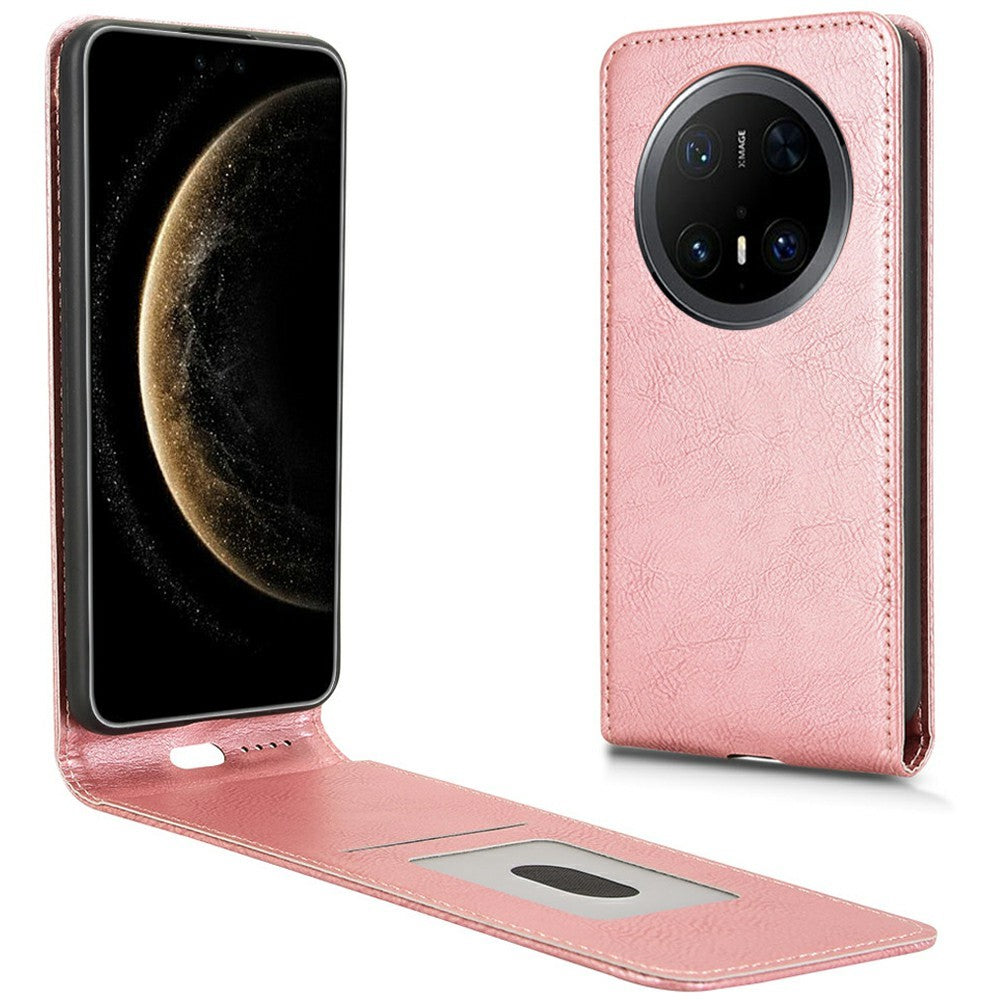 Huawei Mate 70 Pro / Mate 70 Pro+ skal med kortplats magnetiskt vertikalt fällbart läderfodral