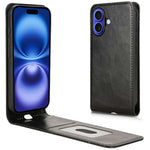 Til iPhone 16 Plus Cover med Kortlomme Magnetisk Lodret Flip Læder Telefoncover