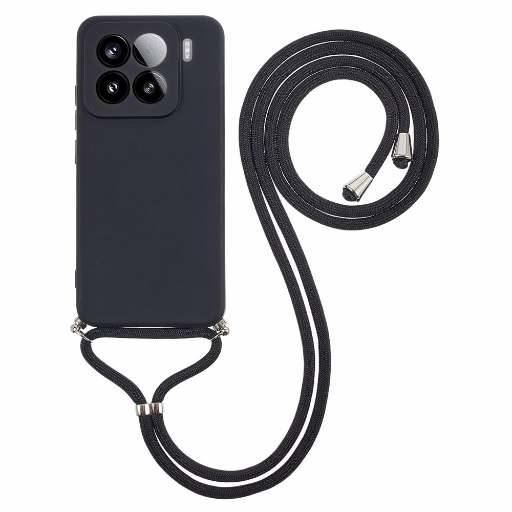 For Xiaomi 15 Pro Crossbody Case Flexible TPU Fiber Lining Anti-Shock Phone Cover