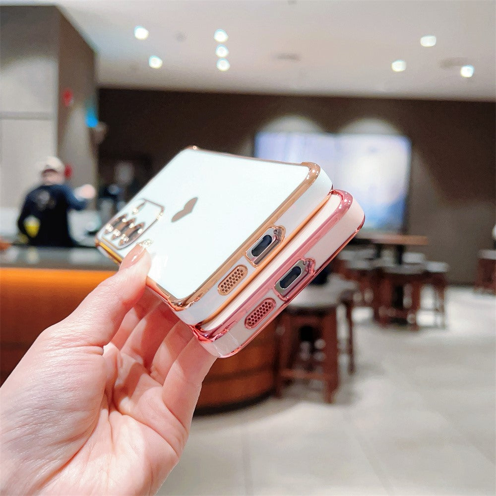 Til Samsung Galaxy A16 5G / A16 4G Cover TPU Telefonbagside Galvaniseret Hjerte Mønster
