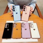 Til Samsung Galaxy A16 5G / A16 4G Cover TPU Telefonbagside Galvaniseret Hjerte Mønster