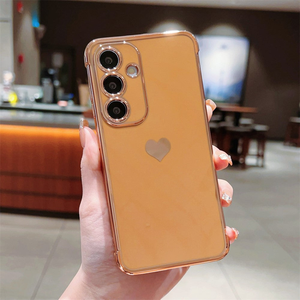 Til Samsung Galaxy A16 5G / A16 4G Cover TPU Telefonbagside Galvaniseret Hjerte Mønster