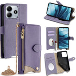For Xiaomi Redmi Note 14 5G Leather Case Wallet Stand Cover Irregular Tail Style with Chain Strap