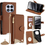 For Xiaomi Redmi Note 14 Pro 5G / Poco X7 5G Leather Case Wallet Stand Cover Irregular Tail Style with Chain Strap