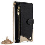 For Honor Magic7 5G Leather Case Wallet Stand Cover Irregular Tail Style with Chain Strap