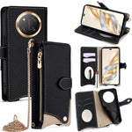 For Honor Magic7 Lite 5G / X9c 5G / X60 Pro 5G Leather Case Wallet Stand Cover Irregular Tail Style with Chain Strap