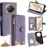 For Honor Magic7 Lite 5G / X9c 5G / X60 Pro 5G Leather Case Wallet Stand Cover Irregular Tail Style with Chain Strap