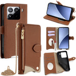 For Xiaomi 15 Pro Leather Case Wallet Stand Cover Irregular Tail Style with Chain Strap