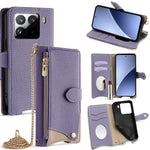 For Xiaomi 15 Pro Leather Case Wallet Stand Cover Irregular Tail Style with Chain Strap