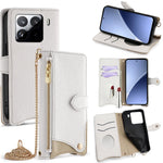 For Xiaomi 15 Pro Leather Case Wallet Stand Cover Irregular Tail Style with Chain Strap
