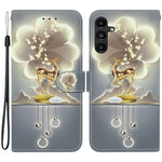 Samsung Galaxy A15 5G / 4G-skal, mönstertryck, fallskyddande läder, plånboksfodral med snodd