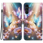 Samsung Galaxy A15 5G / 4G-skal, mönstertryck, fallskyddande läder, plånboksfodral med snodd