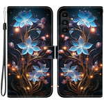 Samsung Galaxy A15 5G / 4G-skal, mönstertryck, fallskyddande läder, plånboksfodral med snodd