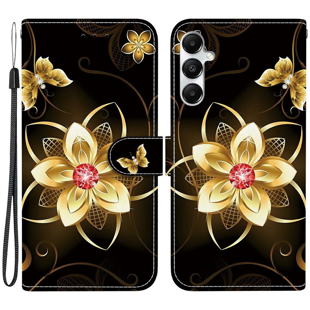 For Samsung Galaxy A35 5G Case Pattern Printing Anti-Drop Leather Flip Wallet Phone Cover with Lanyard