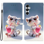 For Samsung Galaxy A35 5G Case Pattern Printing Anti-Drop Leather Flip Wallet Phone Cover with Lanyard