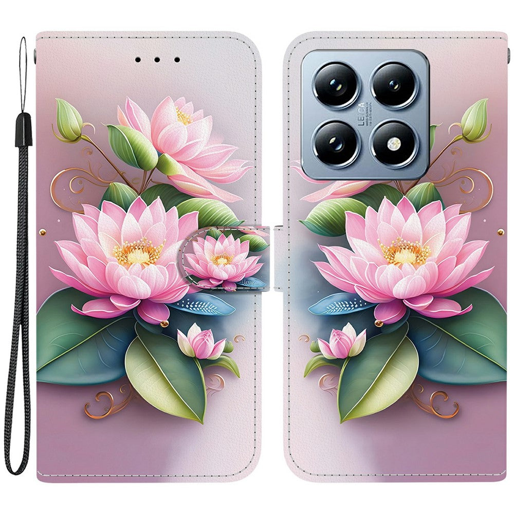 For Xiaomi 14T Pro Case Pattern Printing Anti-Drop Leather Flip Wallet Phone Cover with Lanyard