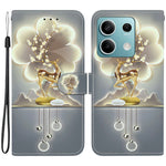 For Xiaomi Redmi Note 13 5G Case Pattern Printing Anti-Drop Leather Flip Wallet Phone Cover with Lanyard