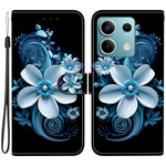 For Xiaomi Redmi Note 13 5G Case Pattern Printing Anti-Drop Leather Flip Wallet Phone Cover with Lanyard