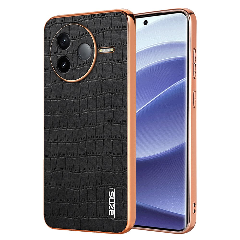 AZNS For Xiaomi Poco F7 Pro 5G / Redmi K80 5G Case Electroplating Crocodile Texture PU + TPU Phone Cover