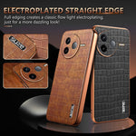 AZNS For Xiaomi Poco F7 Pro 5G / Redmi K80 5G Case Electroplating Crocodile Texture PU + TPU Phone Cover
