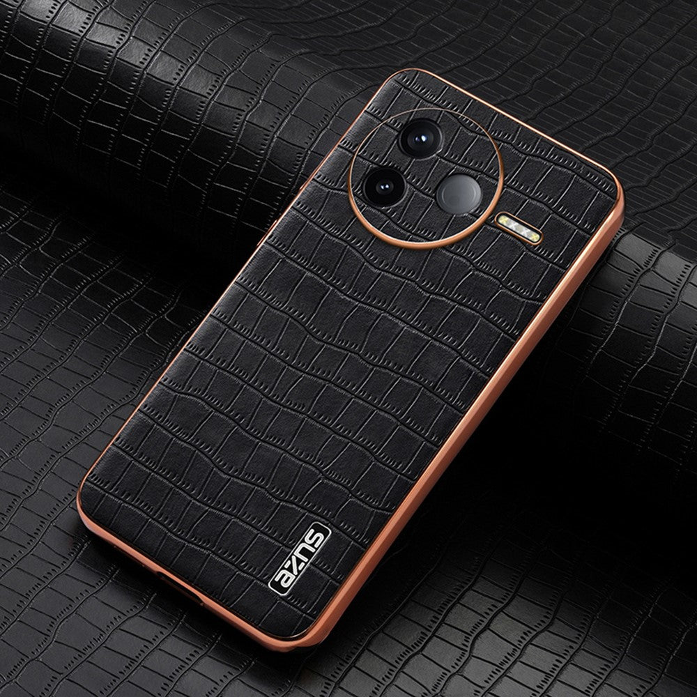 AZNS For Xiaomi Poco F7 Pro 5G / Redmi K80 5G Case Electroplating Crocodile Texture PU + TPU Phone Cover