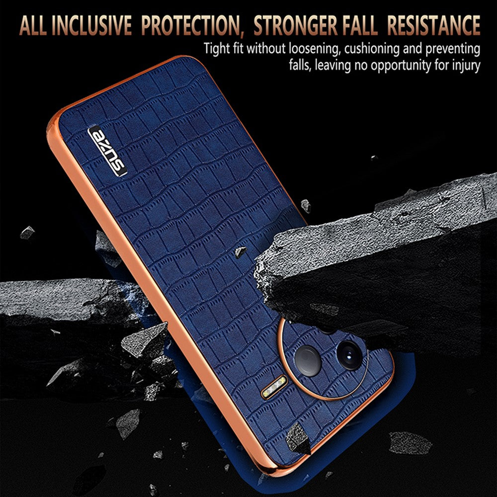 AZNS For Xiaomi Poco F7 Pro 5G / Redmi K80 5G Case Electroplating Crocodile Texture PU + TPU Phone Cover